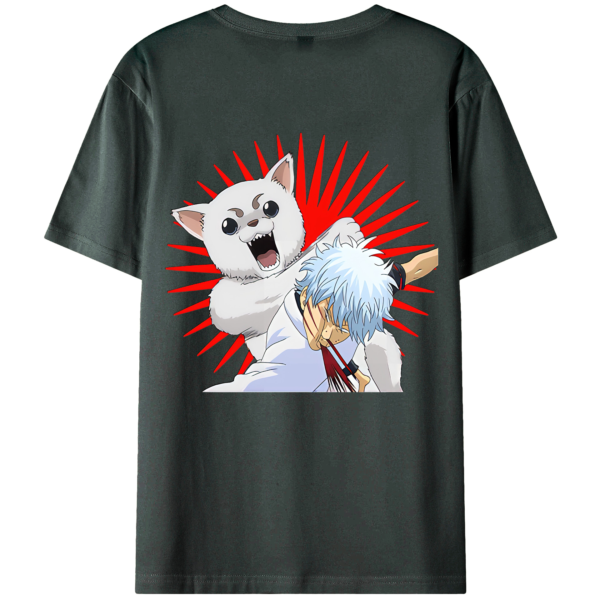 （画像用） ぎんたま 坂田銀時（さかたぎんとき） 神楽 志村新八（しむら しんぱち） GINTAMA Sakata Gintoki Kagura Shimura Shinpachi 綿100％ メンズ半袖Tシャツ（バックプリント） 通気性